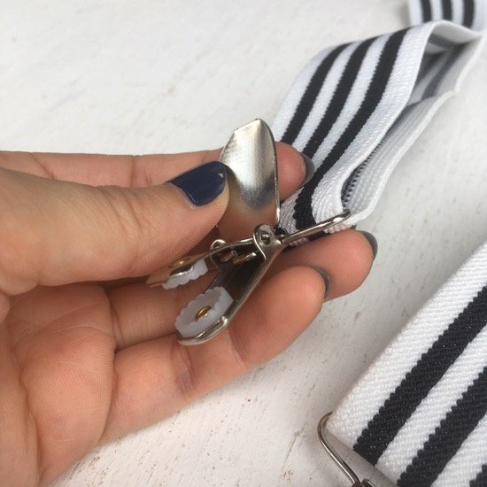 TOPANGA ACCESSORIES Clip Suspenders White Stripes