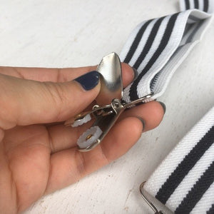 TOPANGA ACCESSORIES Clip Suspenders White Stripes