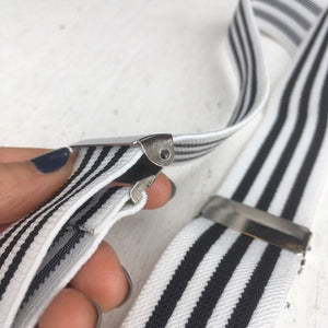 TOPANGA ACCESSORIES Clip Suspenders White Stripes