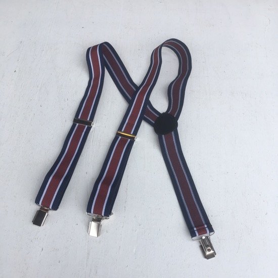 TOPANGA ACCESSORIES Clip Suspenders Navy Stripe