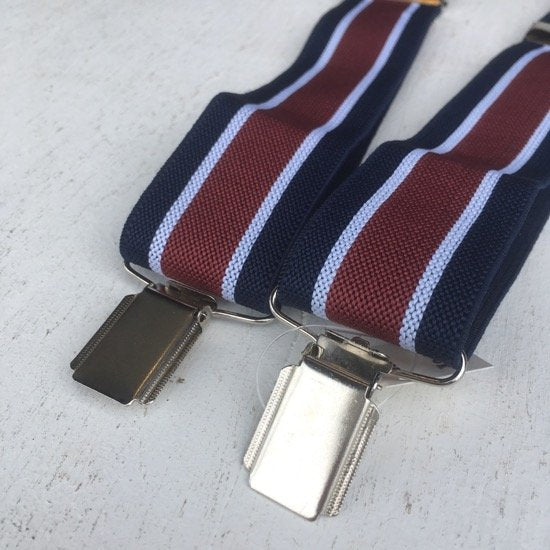 TOPANGA ACCESSORIES Clip Suspenders Navy Stripe