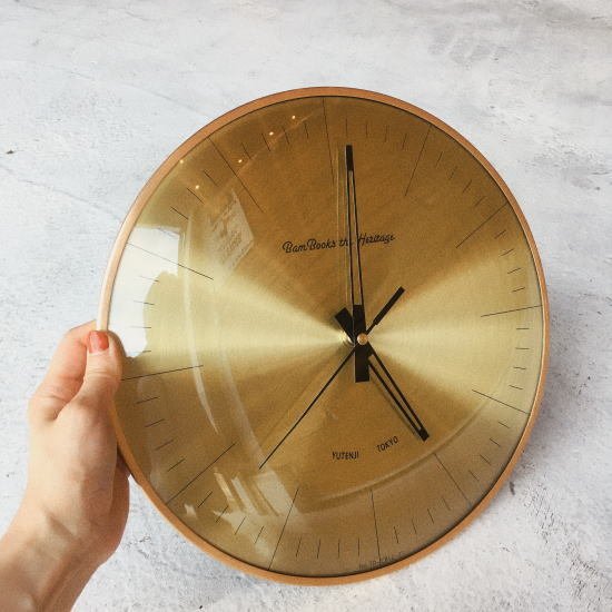 レトロフューチャーウォールクロック　ゴールド