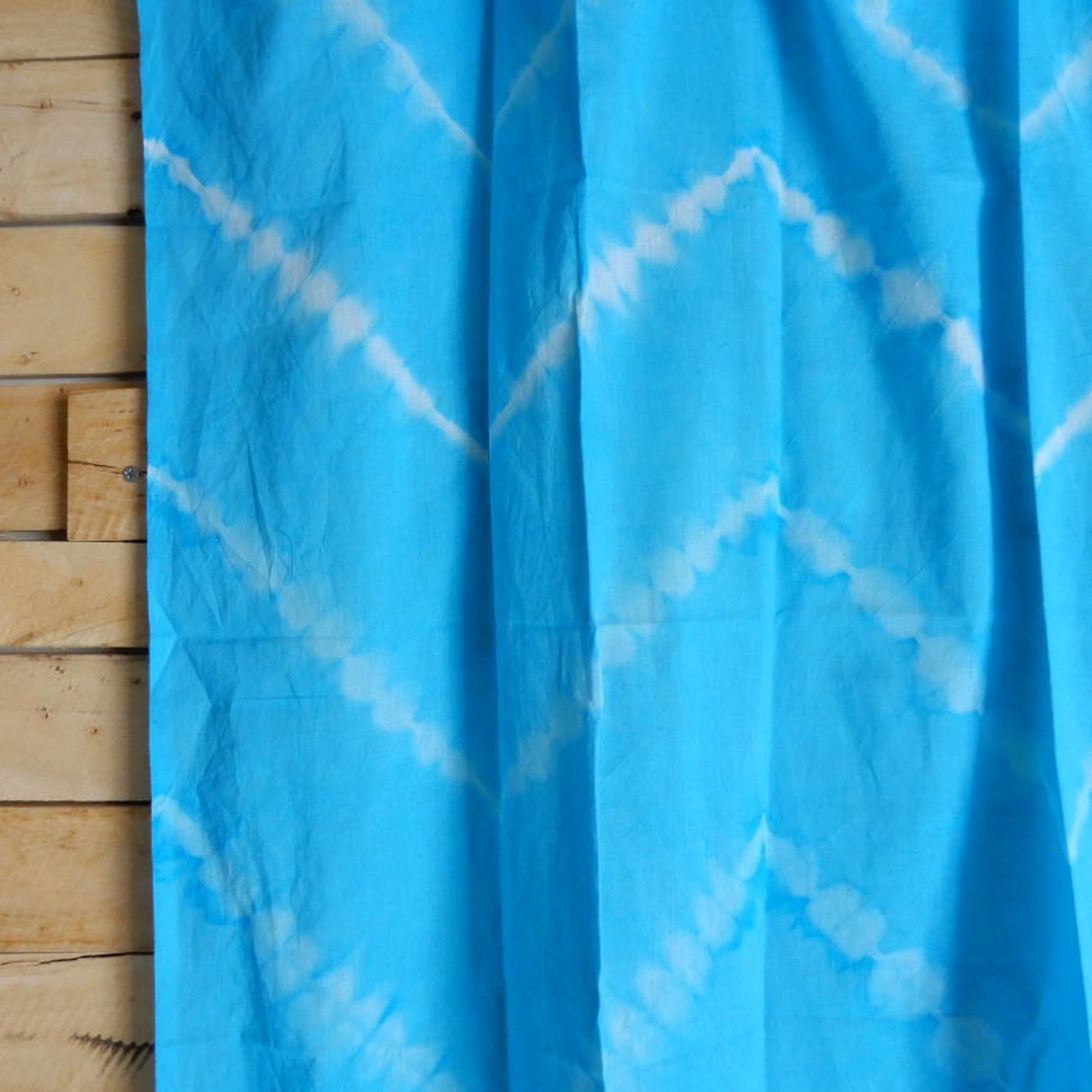 TOPANGA　Shibori　Curtain　シボリカーテン　W110xH90cm　青