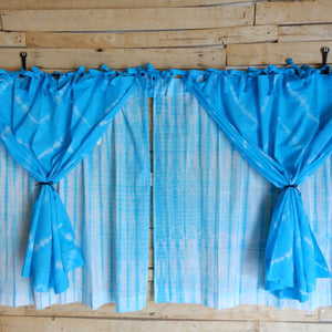 TOPANGA　Shibori　Curtain　シボリカーテン　W110xH90cm　青