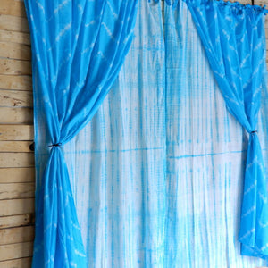 TOPANGA　Shibori　Curtain　シボリカーテン　W110xH180cm　青