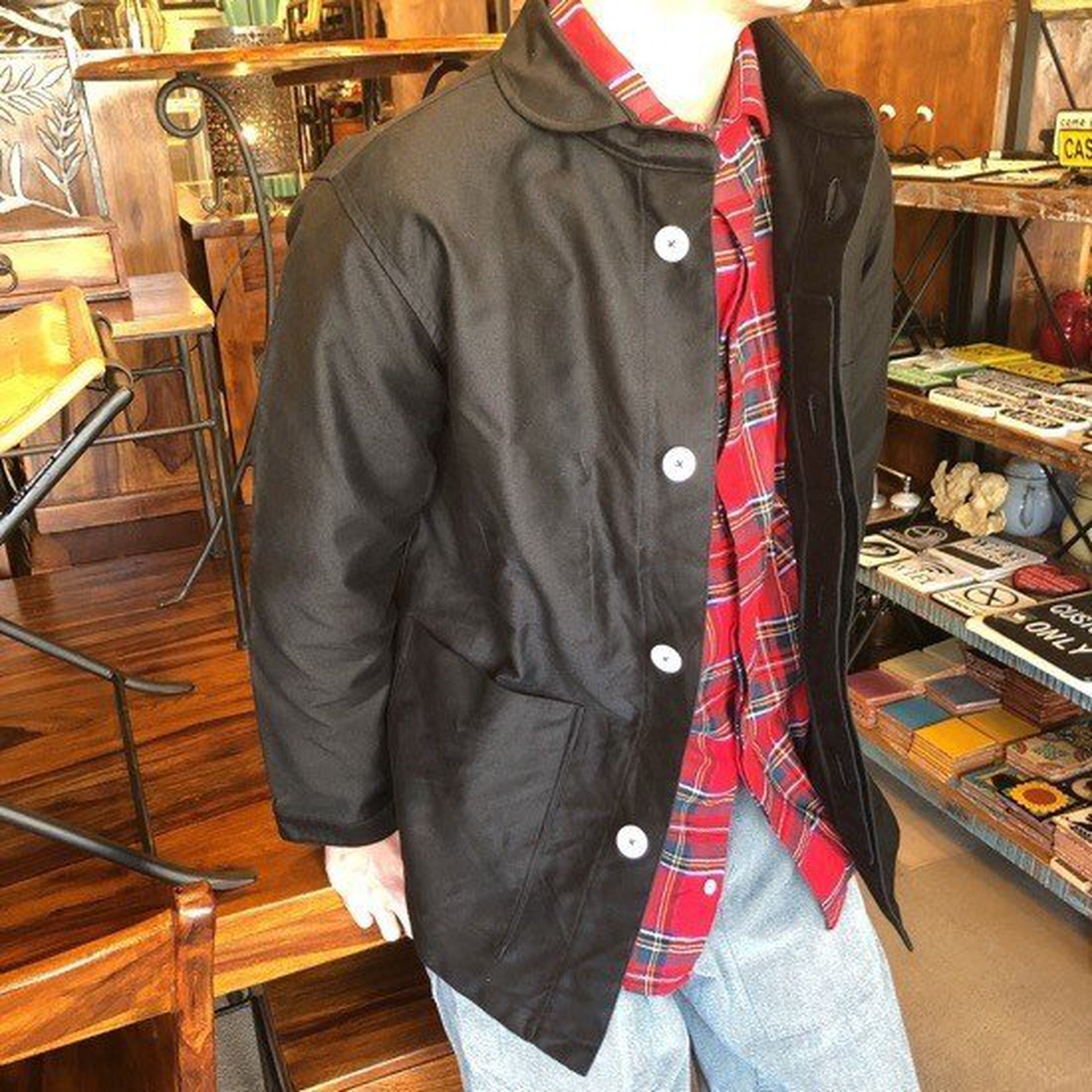 LOLO モールスキン 丸襟カバーオール ブラック – BON ETO vikings