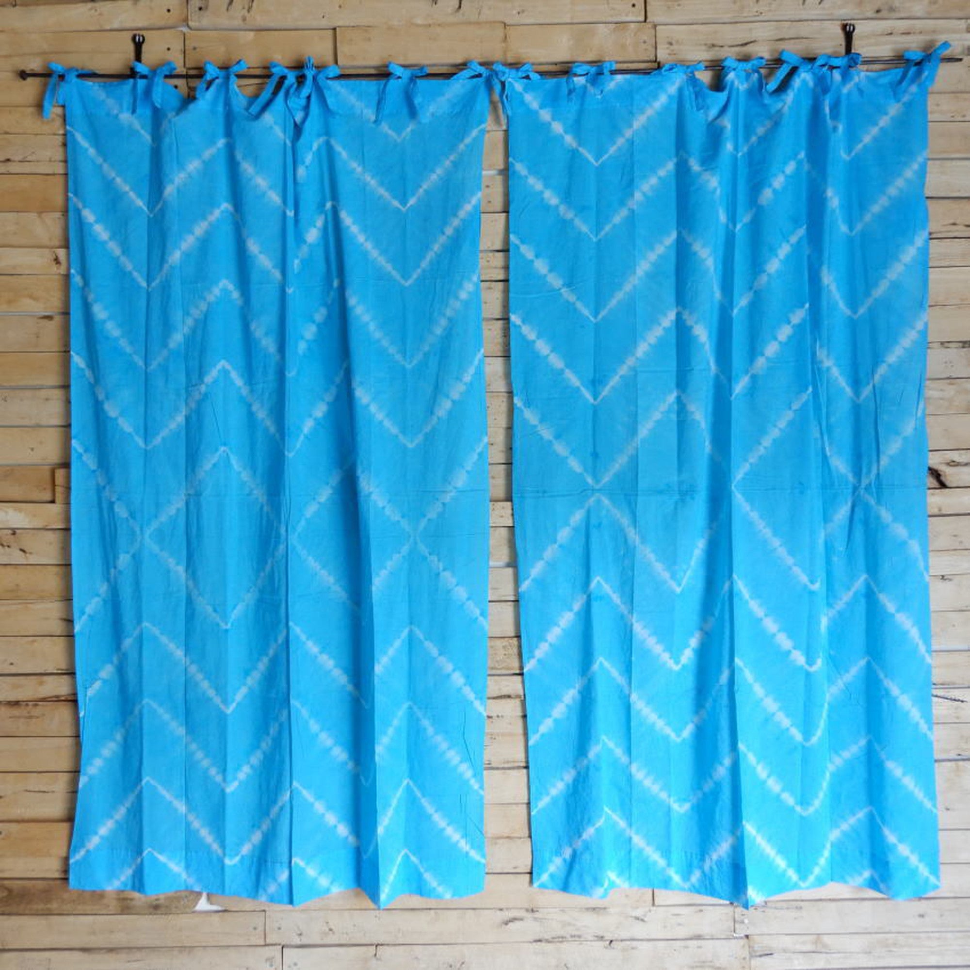 TOPANGA　Shibori　Curtain　シボリカーテン　W110xH180cm　青