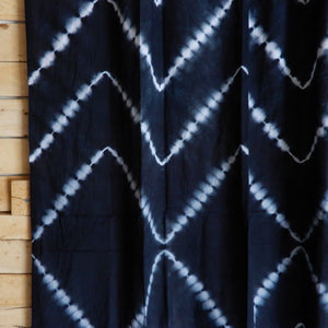 TOPANGA　Shibori　Curtain　シボリカーテン　W110xH180cm　黒