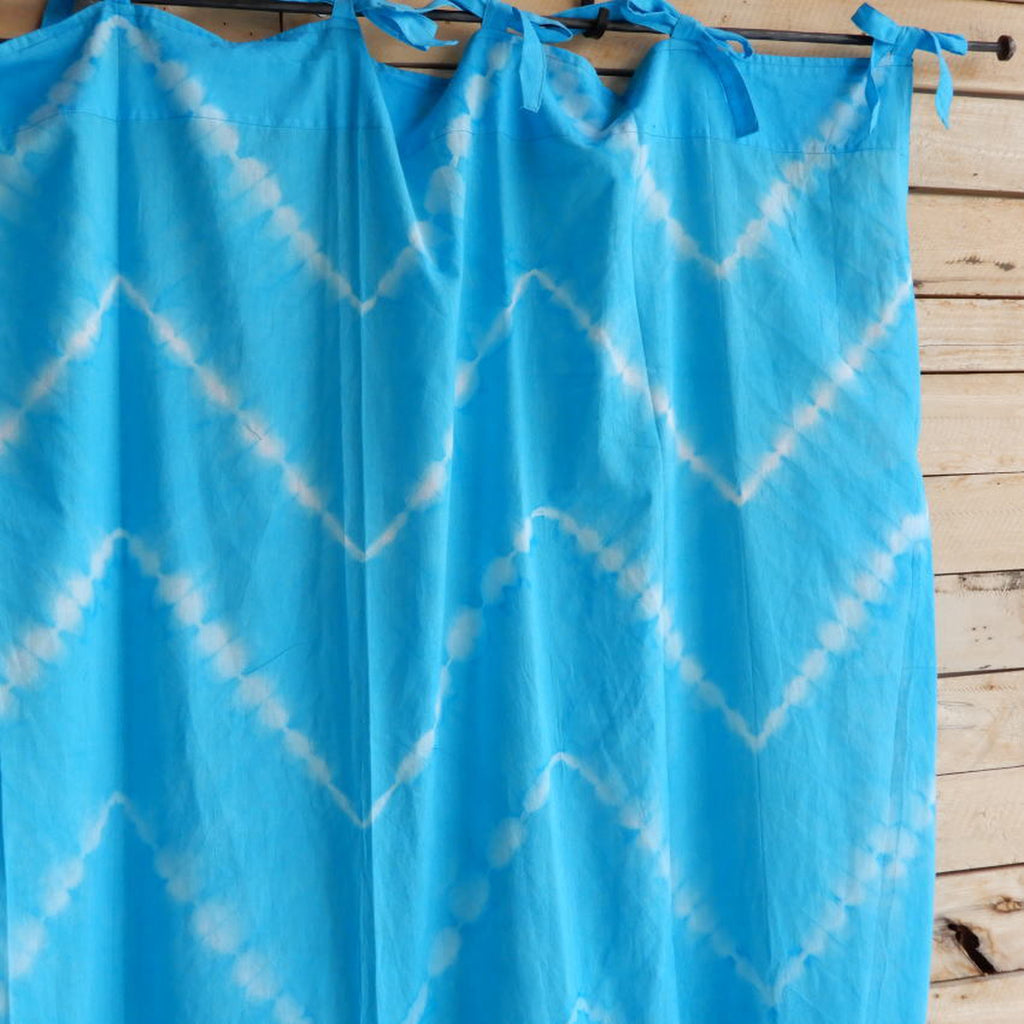 TOPANGA　Shibori　Curtain　シボリカーテン　W110xH200cm　青